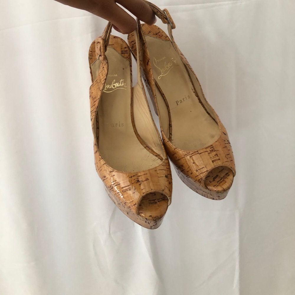 Christian Louboutin Cork Wedges - Picture 1 of 8